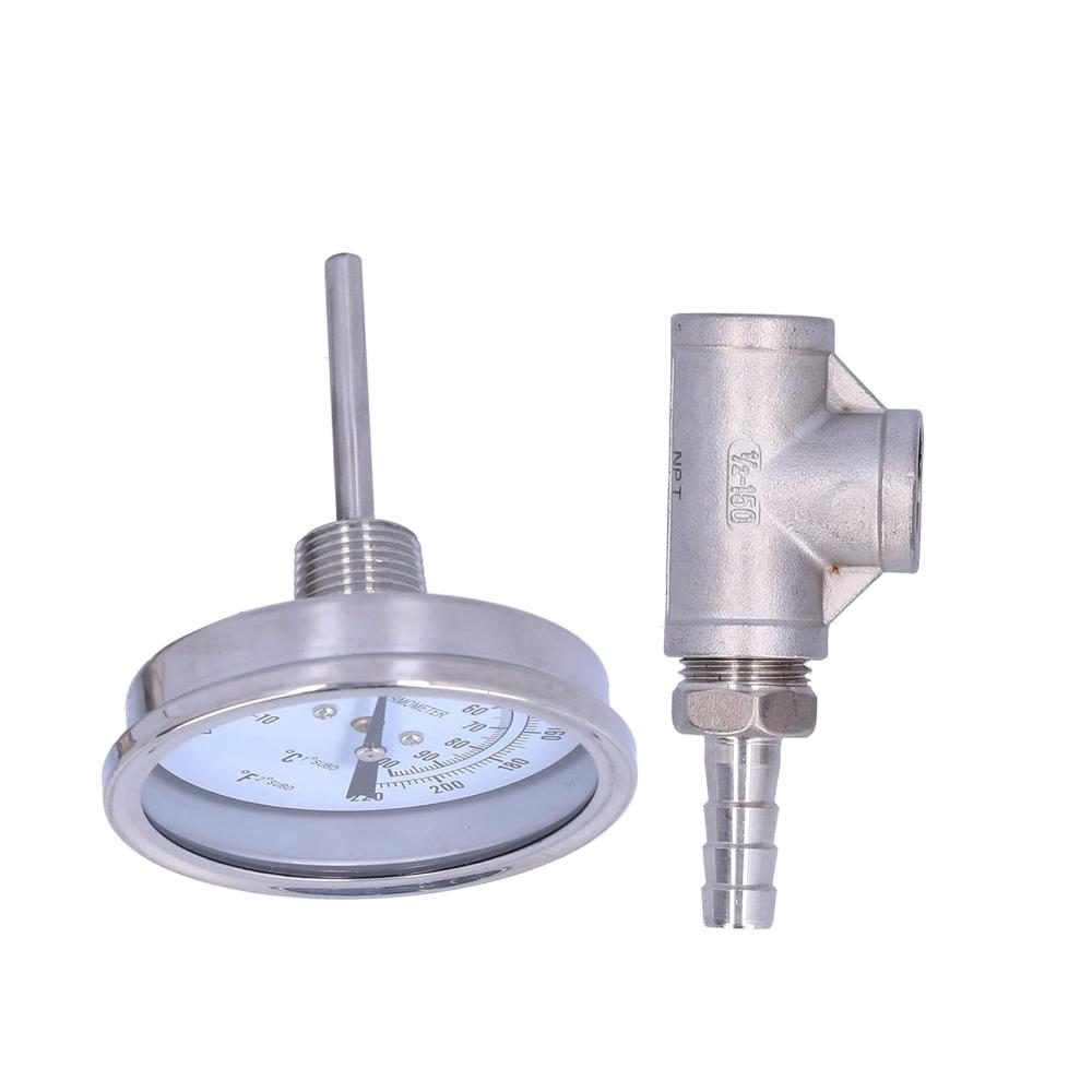 Präzises Edelstahl-Zifferblatt Thermometer - Doppelmaßstab für Brews - Tragbares Temperaturmessgerät-Set für zu Hause - Ideal für Brauen und Kochen