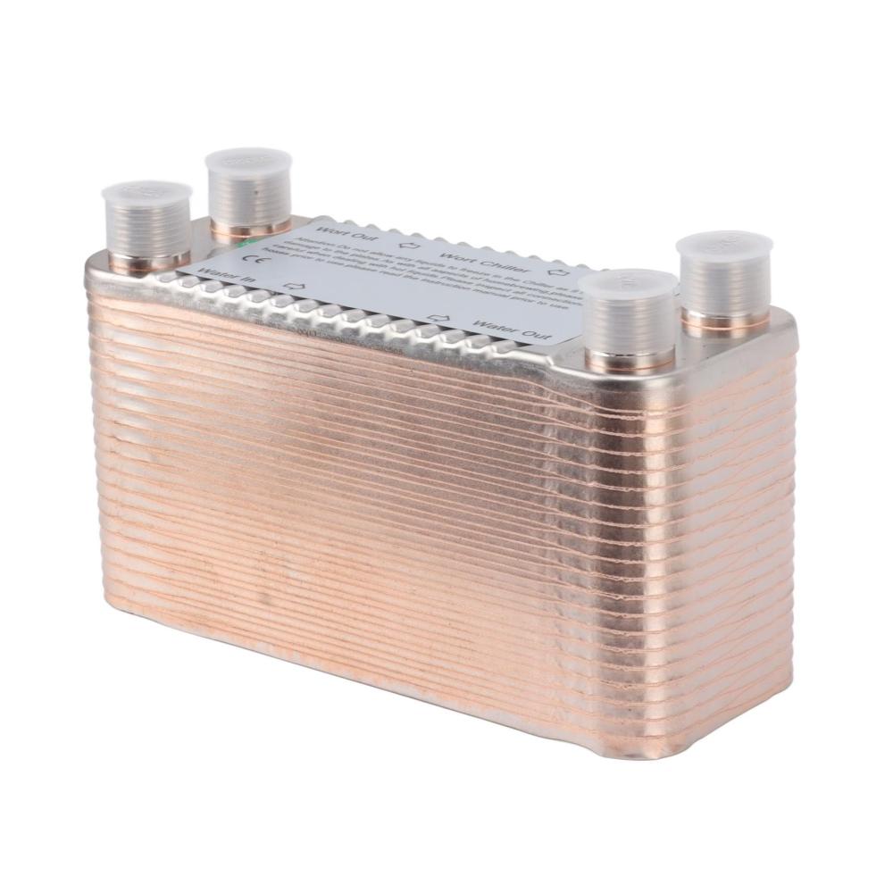 Edelstahl Gegenstromkühler mit NPT1/2-Gewinde | Abkühlgitter für Warmwasserbereitung | Hocheffizienter 40-Platten-Wärmetauscher