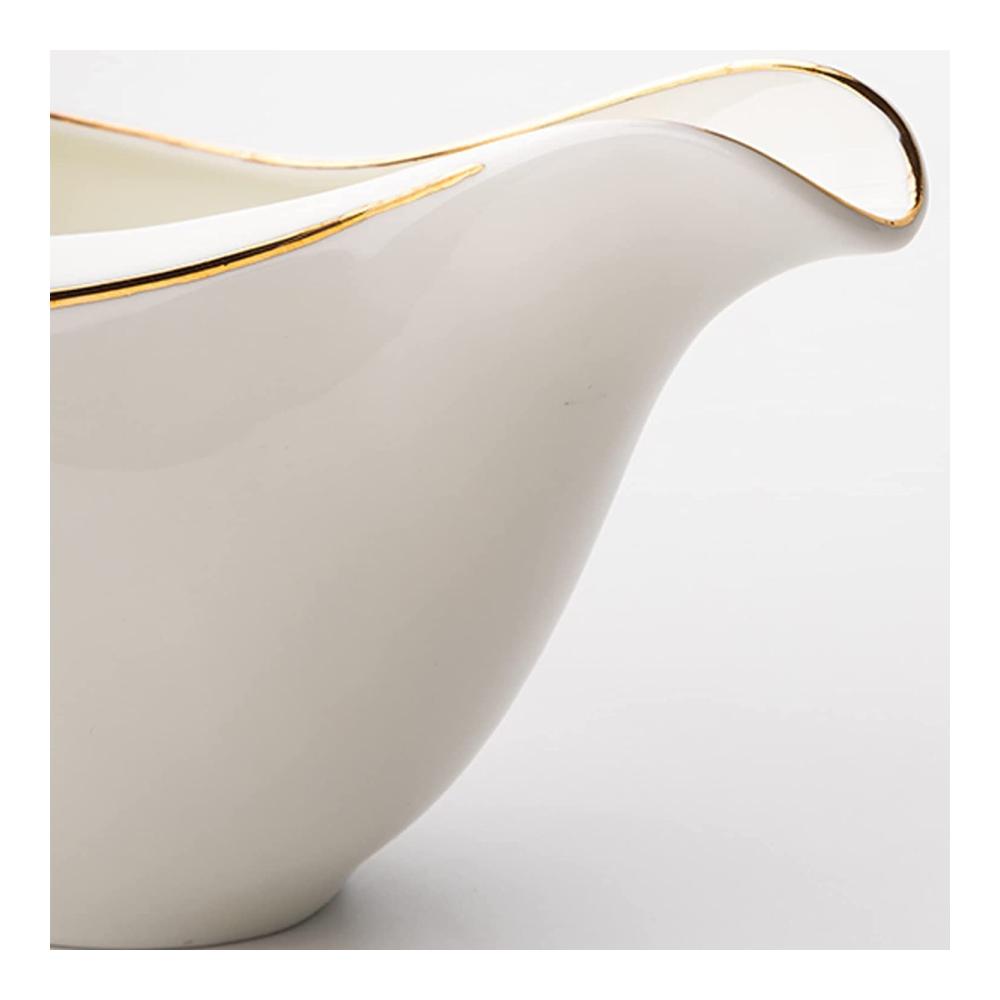 Elegante Keramik Sauciere Teekanne Phnom Penh Design | Porzellan Sauce Hopper für Ketchup Schwarzer Pfeffer | Thermo Sauciere für stilvolles Servieren