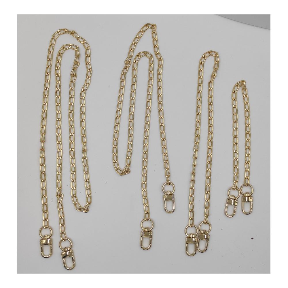 Exklusive Handwerkskunst Hochwertige Taschenkette Set (4 Stück) - Goldene Umhängetaschenkette und Schulterriemen (40/60/100/120cm) für stilvolle Damenhandtaschen. Perfekt für Taschenherstellung Basteln Malen & Handarbeiten