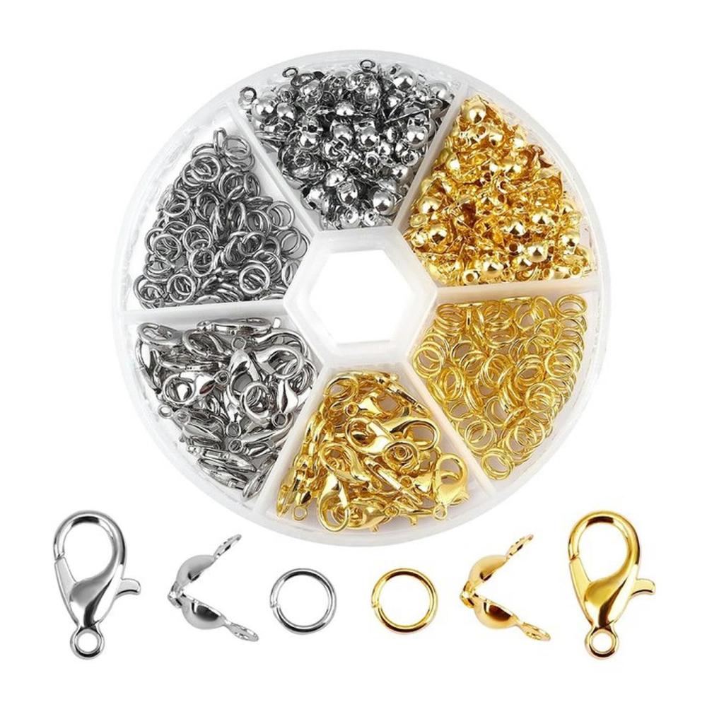 Exklusive Schmuckbastelsets 500x Ringel Karabinerverschluss Biegeringe Endcrimps Perlen & mehr - Handgefertigte Armbänder & Halsketten - Hochwertiges Schmuckzubehör in einer stilvollen Box