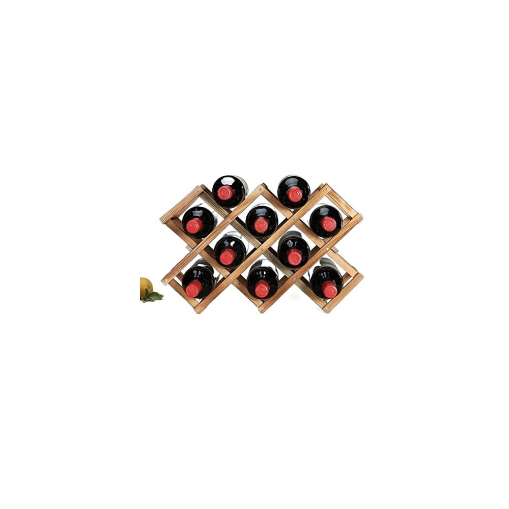 Entdecken Sie Eleganz Klappbares Weinregal aus Holz - Stilvoller Weinhalter für Ihre Sammlung - Platzsparendes Design für Haushalt und Präsentation - Holzweinlagerregal in faszinierender Farbvielfalt (3) - Ein Muss für Weinliebhaber! (1