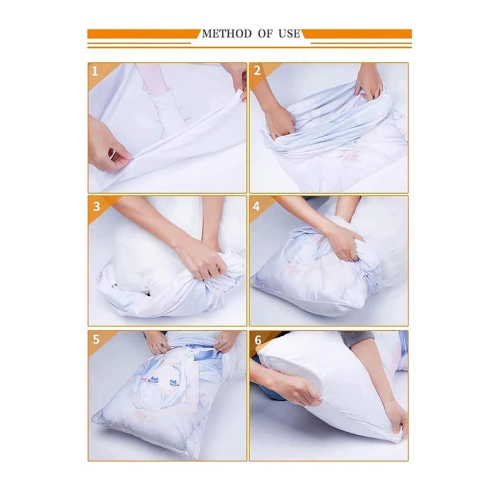 Anime Genshin Impact Raiden Shogun Dakimakura Kissenbezug - Doppelseitiger Zierkissenbezug für Umarmungskissen - Weiche Bettwäsche - Stil 08 - Perfekt für Fans