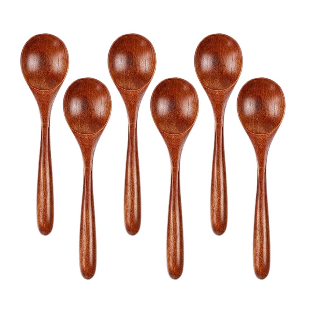 Entdecken Sie den rustikalen Charme 6er-Set Kaffee- & Mokkalöffel aus Holz für Tee Kaffee Marmelade und mehr - Handgefertigte kleine Holzlöffel