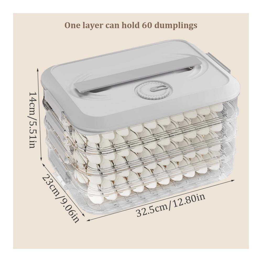 Organisieren Sie Ihre Küche mit Stil! Vorratsdosen-Set Knödelbox 4-Layer-Speicher mit Deckel & Zeitschreiber - Transparente Aufbewahrung für frische Köstlichkeiten - Platzsparend & praktisch