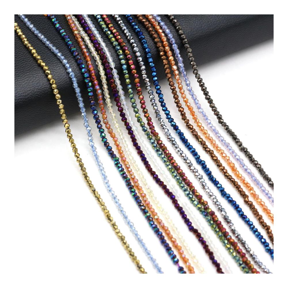 2/3mm Naturstein Kristall Quarz lose Perlen Überzugsfarbe für die Schmuckherstellung DIY Armband Halskette-Silber 3mm | Hochwertige Schmuckperlen & Zubehör für kreative Projekte | Handgefertigte Eleganz für Ihre Designs