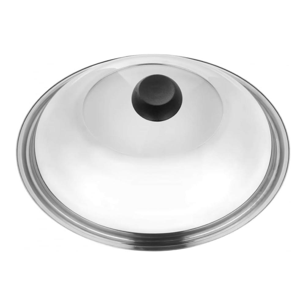 Edelstahl-Wok 44 cm mit multifunktionalem Kochdeckel | Hochwertige Wok-Pfannenabdeckung für Braten und Kochen | Sichtbarer Ersatzdeckel aus Edelstahl | Wok-Topf Zubehör