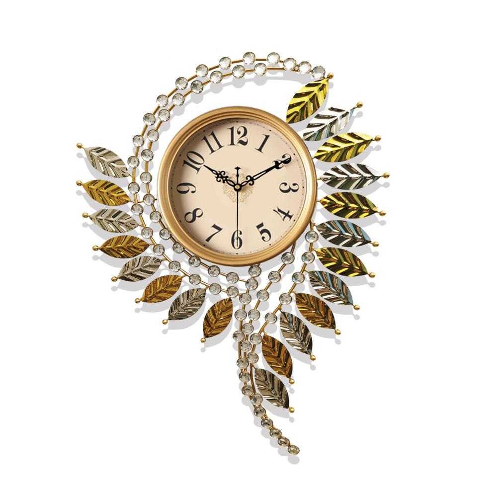 Große Goldene Wanduhr ohne Tickgeräusche | Europäisches Vintage-Design für Wohnzimmer Küche Schlafzimmer & Büro | Dekorative Wanduhr | Leise | Modernes Wanddekor | Stilvolle