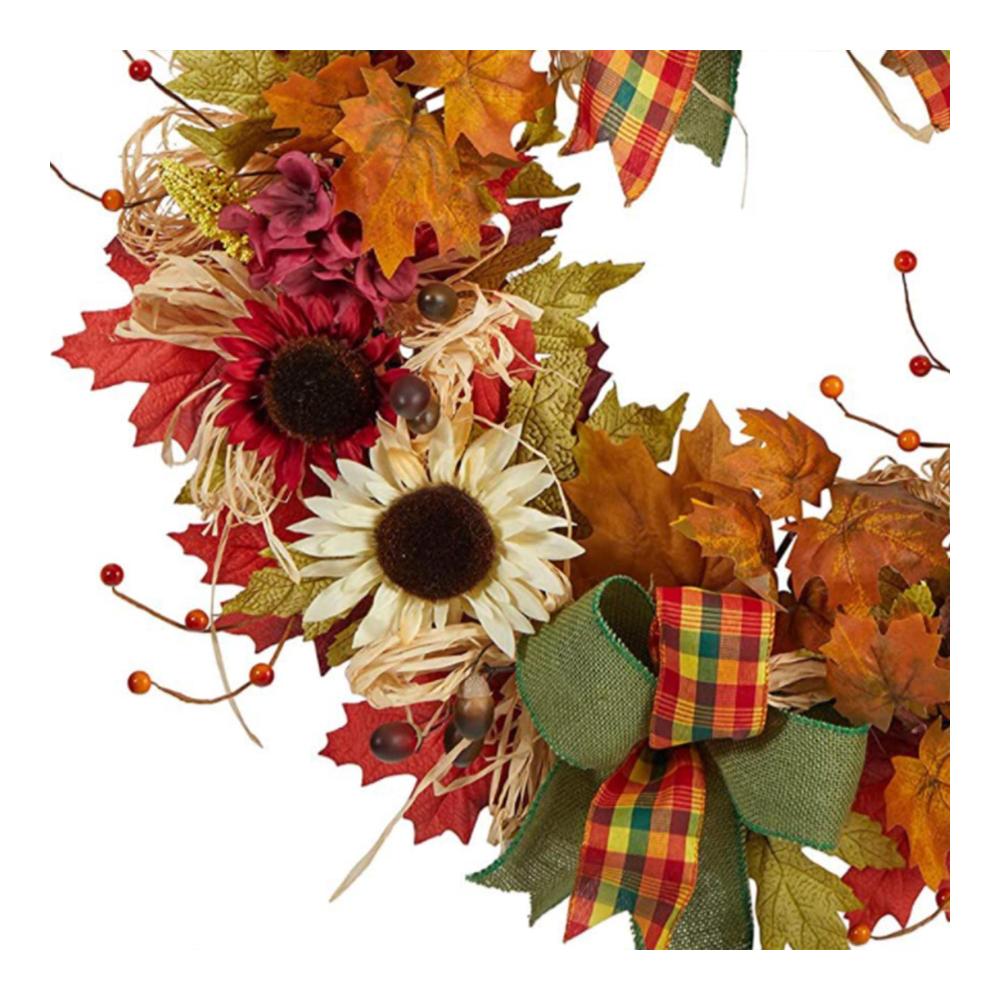 Entdecken Sie die Schönheit des Herbstes 30cm Künstliche Ahornblatt-Strohkränze für Haustür – Perfekte Dekoration für Innen- und Außenbereiche – Herbstliche Atmosphäre genießen