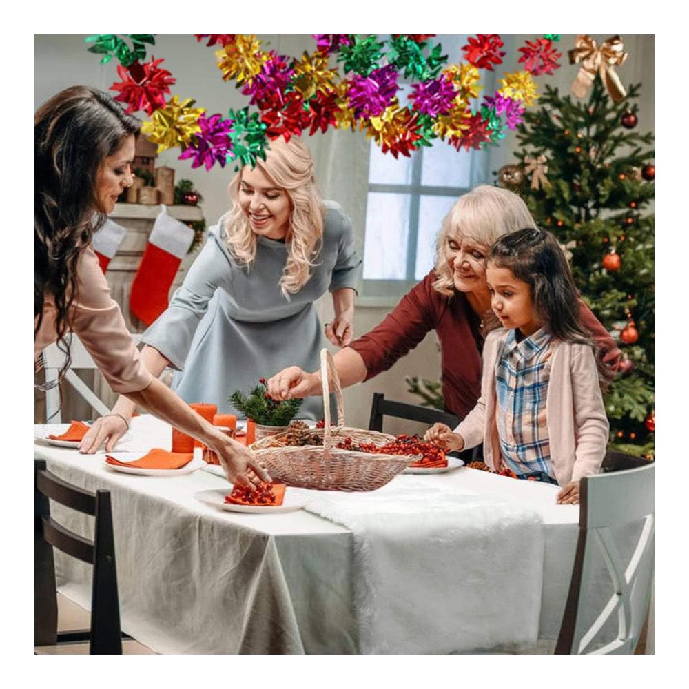 Weihnachten Lametta Girlanden Set - 13er Pack Glänzende Farbige Girlanden für Festliche Dekorationen am Baum Hochzeit Party - Innen &