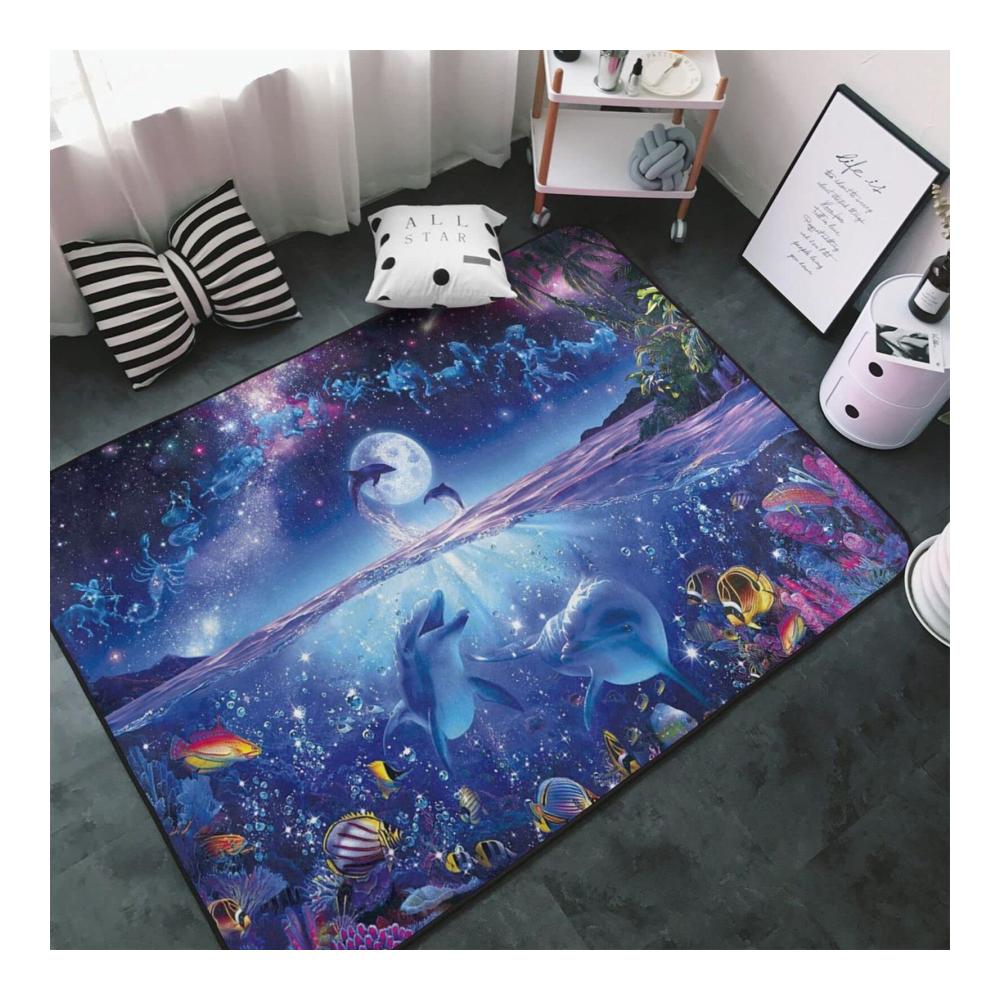 Bringen Sie mit unseren himmelblauen Meereslebewesen-Teppichen Leben in Ihre Räume! Superweich rutschfest und waschbar für Wohnzimmer Schlafzimmer und Ruhebereiche. Perfekte Dekoration für Zuhause! 100 x 150