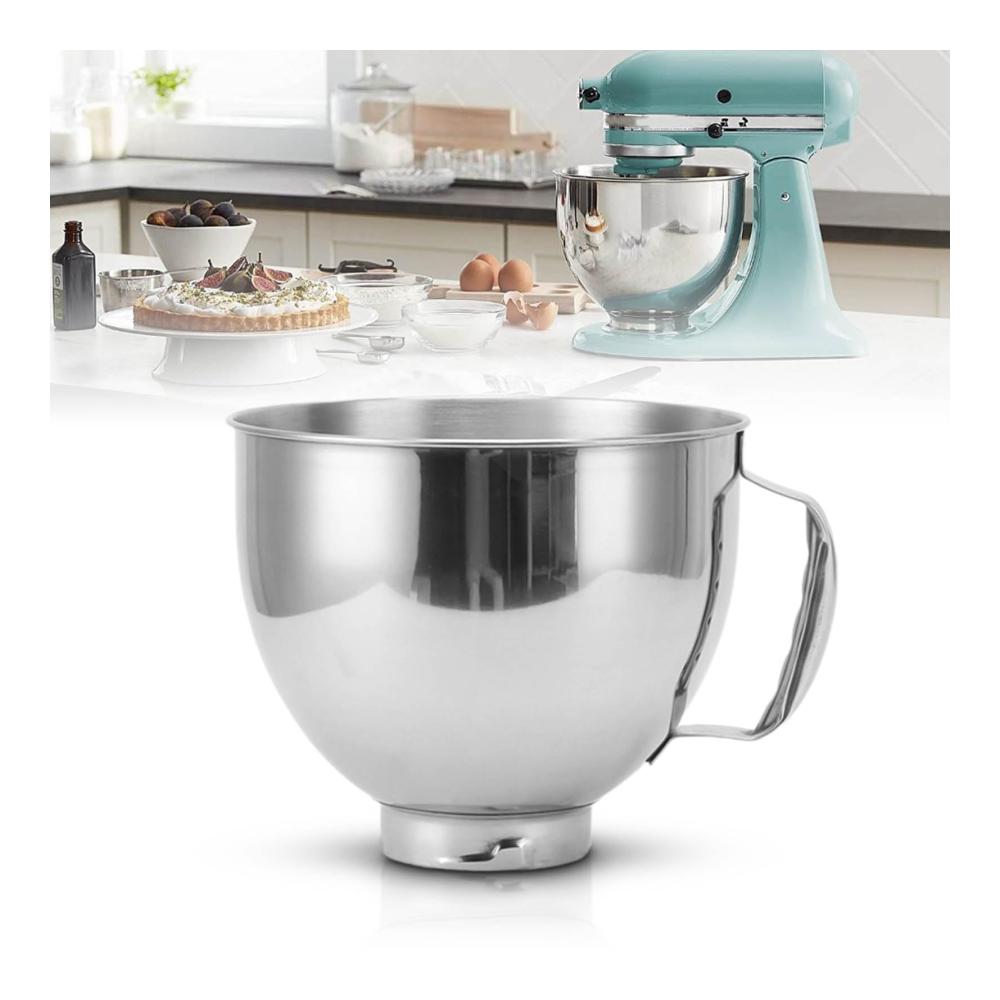 Entdecken Sie die Premium-Edelstahl-Rührschüsseln Perfekte Ersatz-Küchenhelfer für Kitchenaid Classic & Artisan Serie 45–5 Qt Kippkopfmischer! Robuste 5-Quart-KitchenAid-Brotschüssel aus hochwertigem Edelstahl 304 für ultimative Küchenperformance