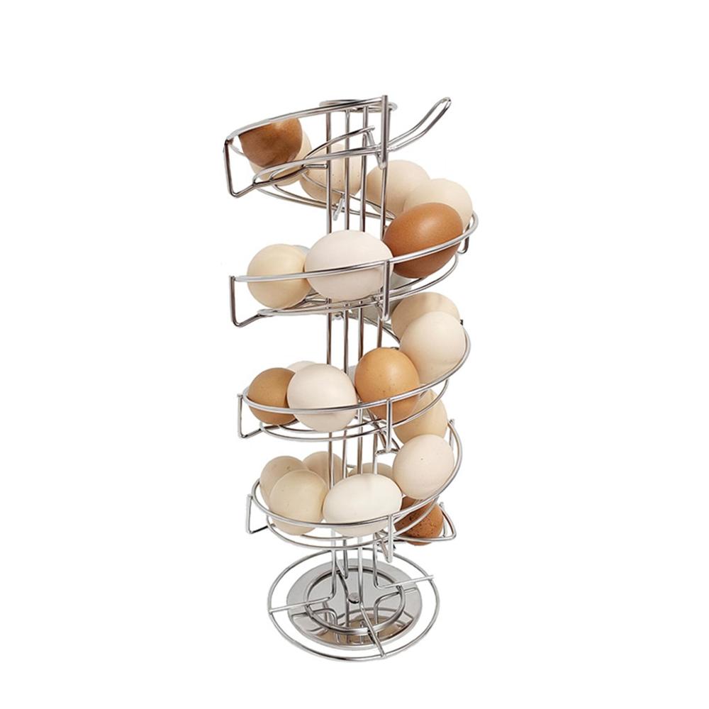 Entdecken Sie die Perfektion Innovativer Eierkorb-Schleuder-Dispenser - Modernes Spiral-Design aus Metall für Ihre Küche - Freistehend und platzsparend - Stabiler Eierhalter mit stilvoller Basis. Organisieren Sie Ihre Eier stil