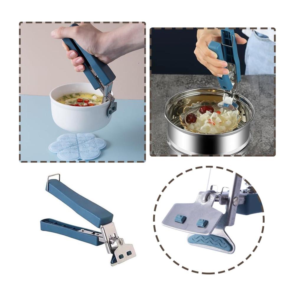 Edelstahl Einmachglas Heber Profi Einkochzange mit Silikon-Griff | Sicherer Glasheber für Home Kitchen & Restaurant | Rutschfeste Zange mit Verbrühschutz & Clip | Ideales Zubehör zum Einkochen & Heben von Einmachglä