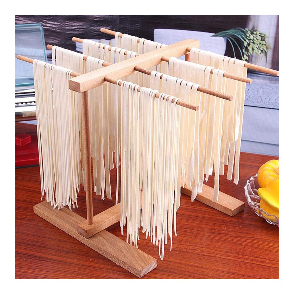 Pasta Nudeltrockner - Platzsparendes Faltbares Holzgestell für Nudelherstellung & Trocknung - Robuster Nudelständer mit Hängefunktion - Perfekt für hausgemachte Pasta - Küchenutensilien
