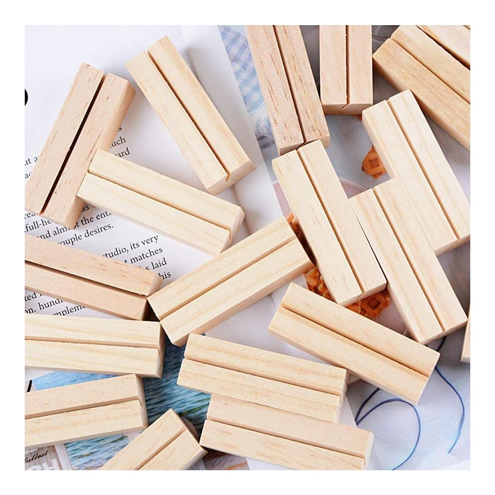 Tischkartenhalter aus Holz - 8er Set Platzhalter für Hochzeiten Restaurants & Büros | Stilvolle Tischnummernhalter für Fotos