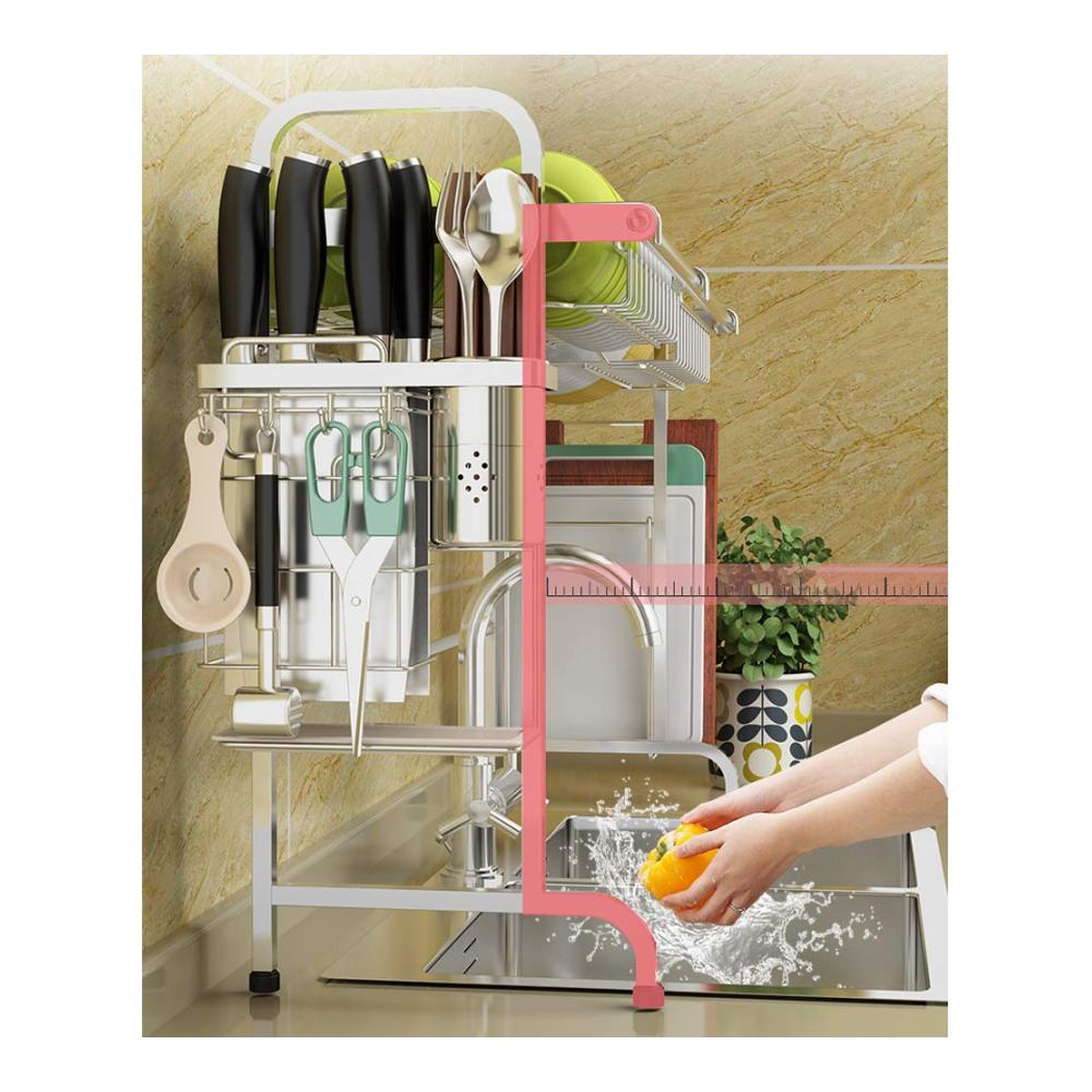 304 Edelstahl Abtropfgestell & Ständer für Küchenbedarf - Robustes Einzel-Schicht-Rack für Zuhause & Pool platzsparendes Spülbecken