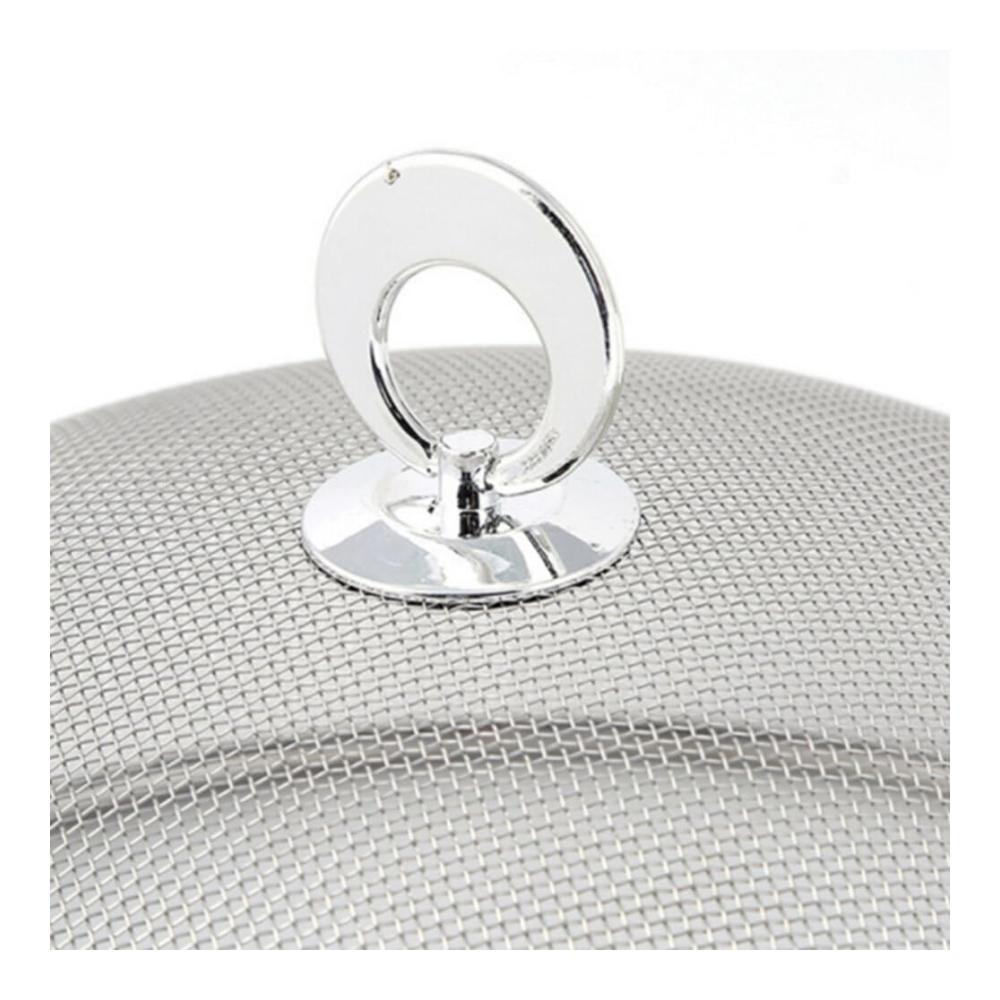 Fliegenschirm Edelstahl Fliegenhaube Mesh Lebensmittel Zelt Abdeckhaube 28CM - Praktische Abdeck- & Fliegenhauben für Picknick BBQ & mehr - Schützen Sie Essen vor lästigen Insekten - Hochwertiges Set inklusive Wintertisch Silber