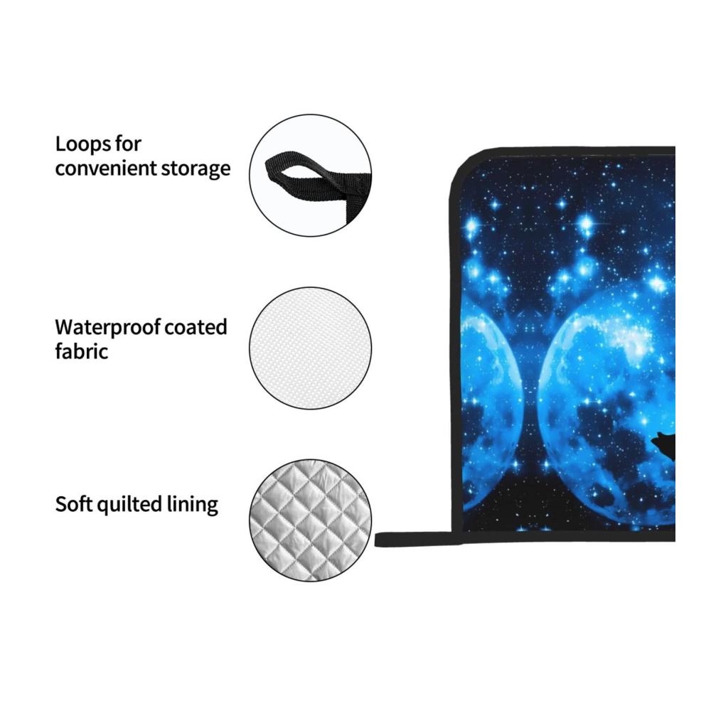 Premium Quadratische Topflappen mit Wolfsmuster | Hitzebeständig und langlebig | 203 x 203 cm | Verbrühungsschutz und Wärmeisolierung | Hochwertige Küchenaccessoires für sicheres Kochen | Ideales Geschenk für Kochliebhaber