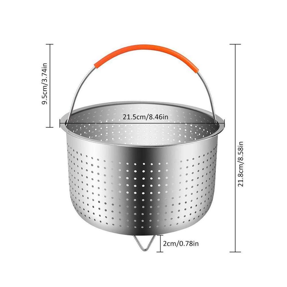 Dämpfkorb Edelstahl für Instant Pot | Dünsteinsatz mit Silikongriff | Perfekt für Schnellkochtöpfe & Kochtöpfe | Gesunde Zubereitung von Gemüse & Obst | Robustes Dampfeinsatz Zubehör