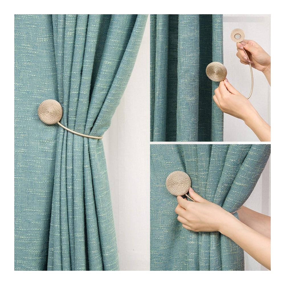 Magnetische Vorhang Raffhalter - 2 Stücke Handgestrickte Halterungen mit starkem Magneten für einfaches Anbringen von Vorhängen - Dekorative Fenster Accessoires für stilvolle Innenräume