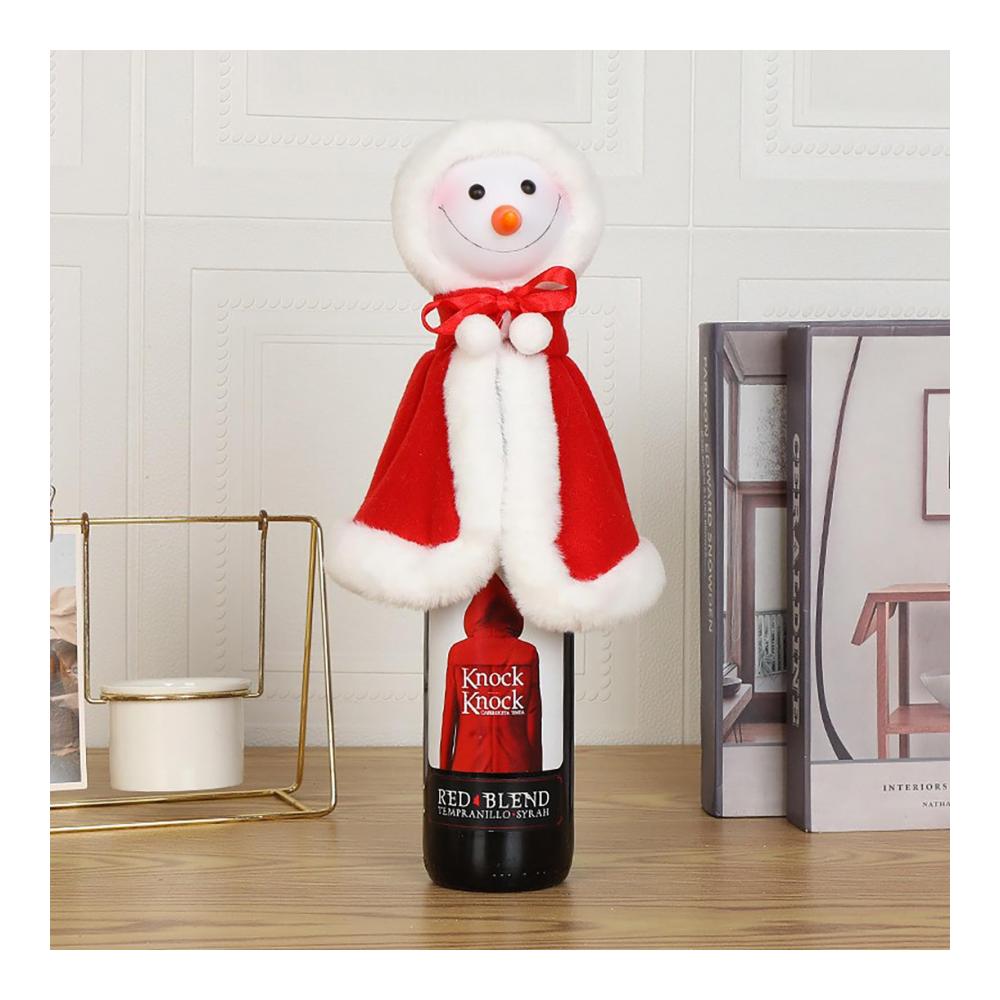 Entzückende Flaschenkörbe & -träger Handgefertigte Weihnachts-Weinflaschenhülle im Schneemann-Look | Einzigartige Tischdekoration für festliche Weihnachtsfeiern | Perfektes Geschenk für Weinliebhaber & Partygastgeber | Niedliche Weihnachts