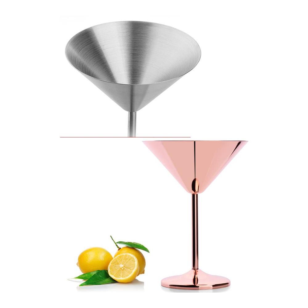 Elegante Martini-Gläser mit Stiel - Perfekt für Cocktails - Roségold Galvanisiert - Hochwertiges Glas - Einzelstück