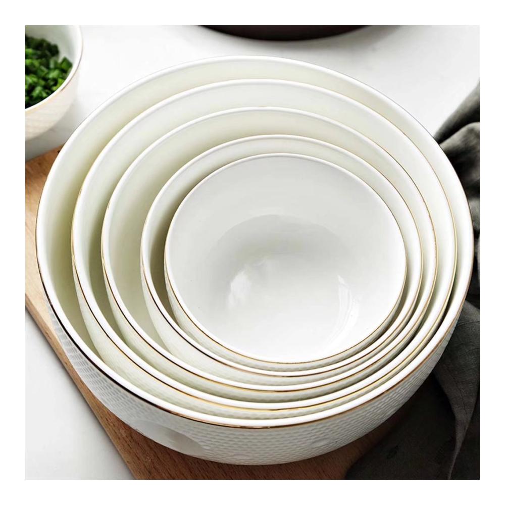 Elegante Salatschüssel aus Keramik – Perfekt für Restaurant und Zuhause | Ideal für Reis Obst Salat und Suppe | Phnom Penh Design
