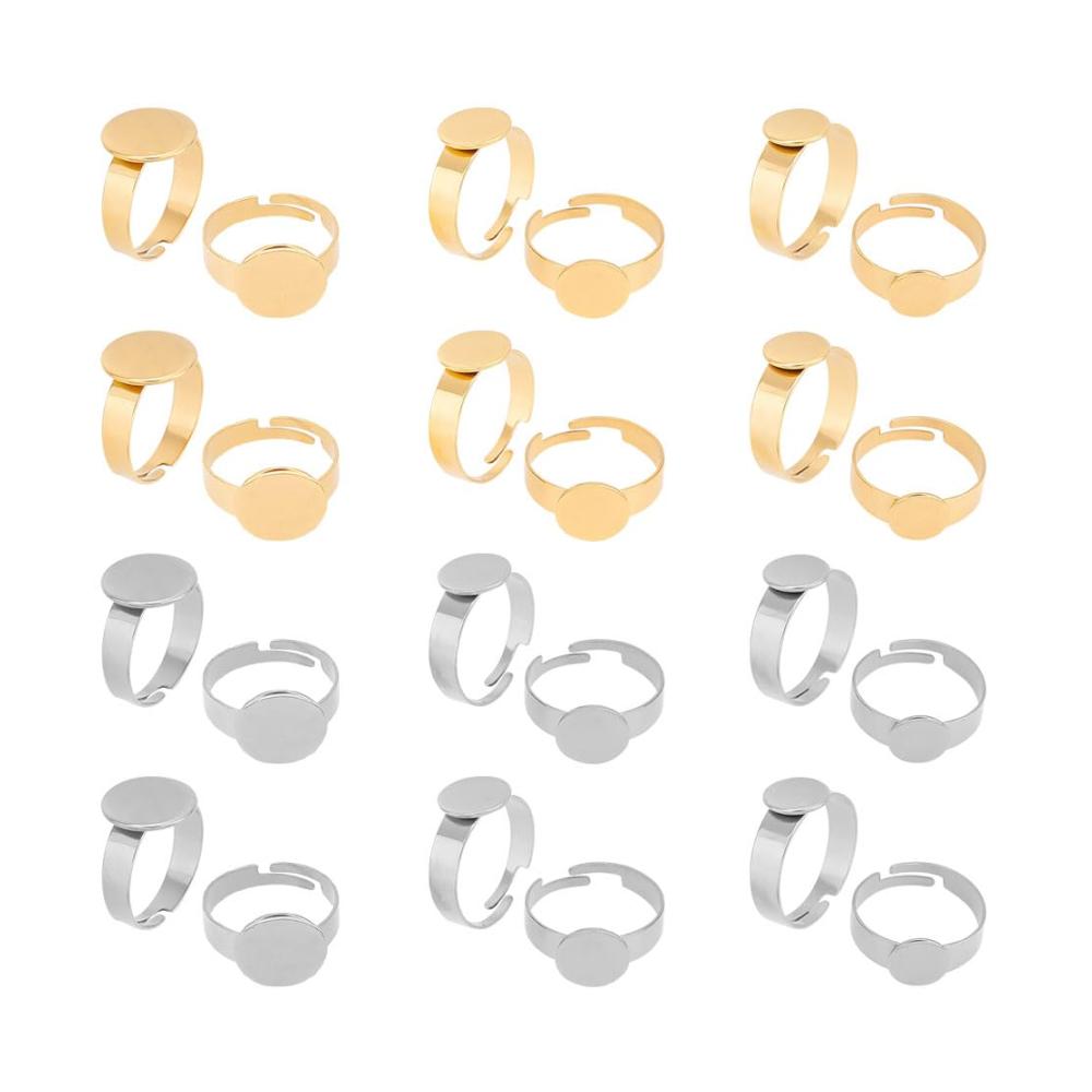 24er Set Ringel Verstellbare Ringbasis aus 304-Edelstahl in Mixfarben – Perfekt für DIY-Ringe und Schmuckherstellungszubehör