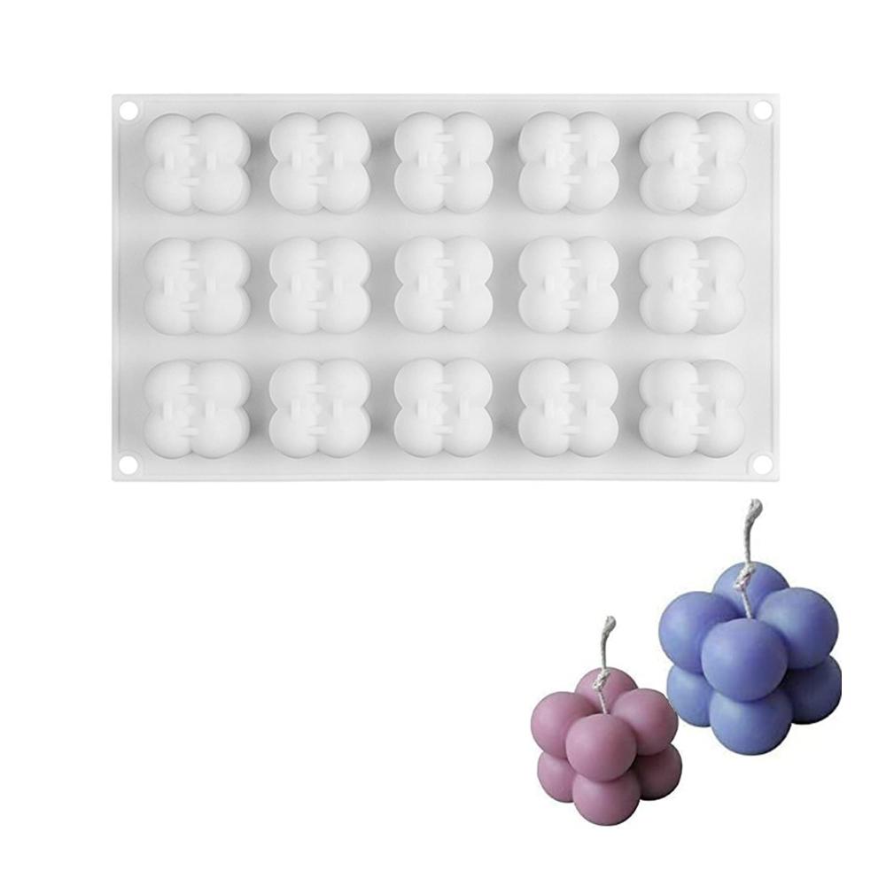 Schokoladenformen Set 3D Kerzen Silikonform für Süßigkeitenherstellung - DIY Candle Mold für Muffins Cupcakes Desserts Kuchen Pudding Eiswürfel Gelees - 15-Loch-Design