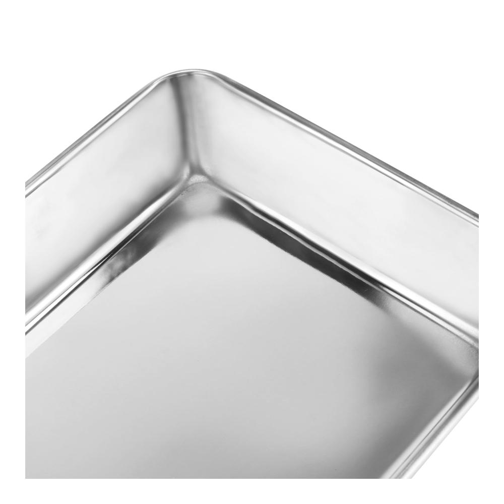 Premium Edelstahl Backblech Set - 2er Pack Rechteckige Backformen für Kuchen Kochen & Backen - Klein & Tief - Spülmaschinenfest - 25x20