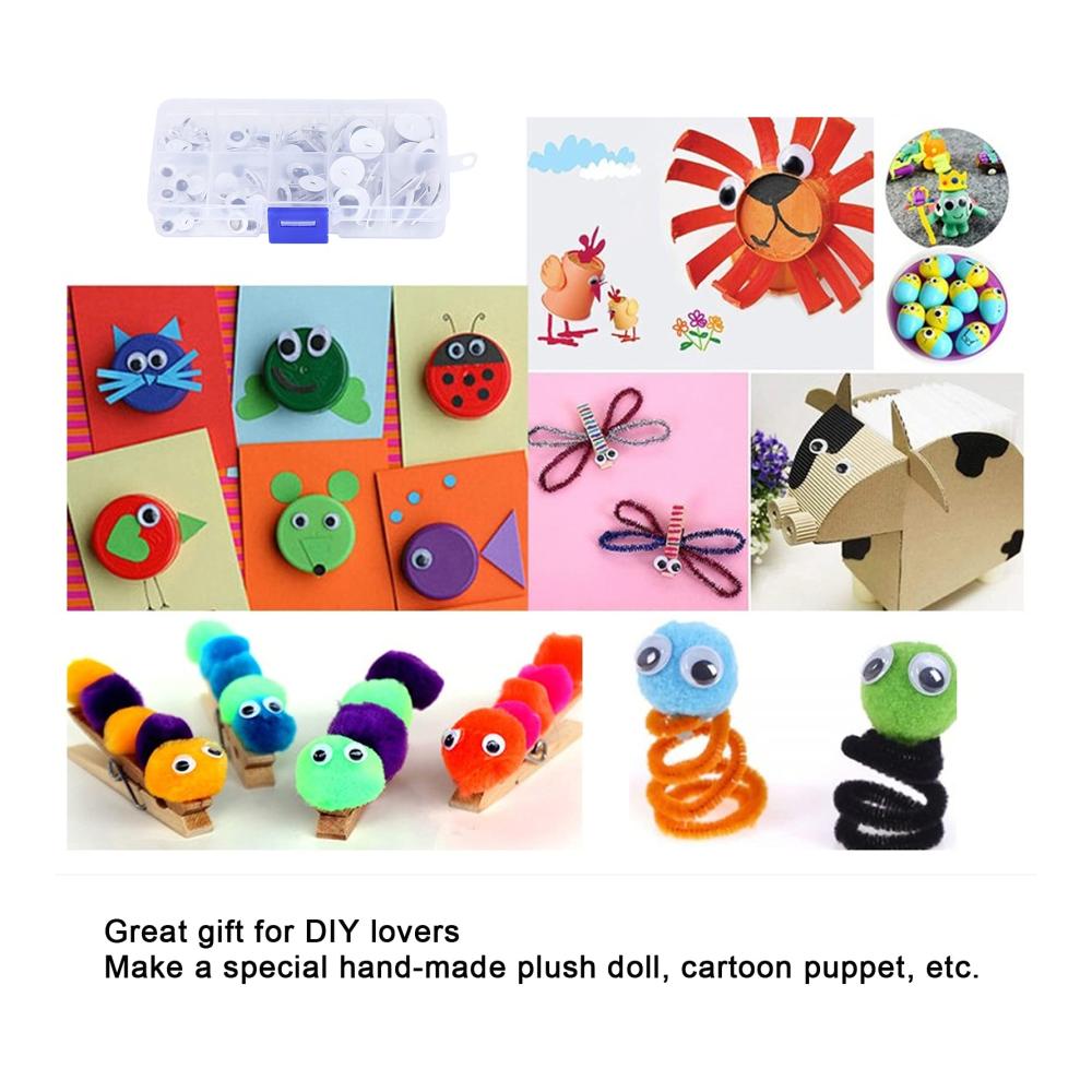 Erwecken Sie Ihre Kreativität zum Leben mit 100 Stück Wackelaugen zum Aufnähen! Bewegliche Kunststoffaugen in verschiedenen Größen für Kinder und selbstgemachtes Kunsthandwerk. Schwarz und Weiß verschiedene Größen erhältlich