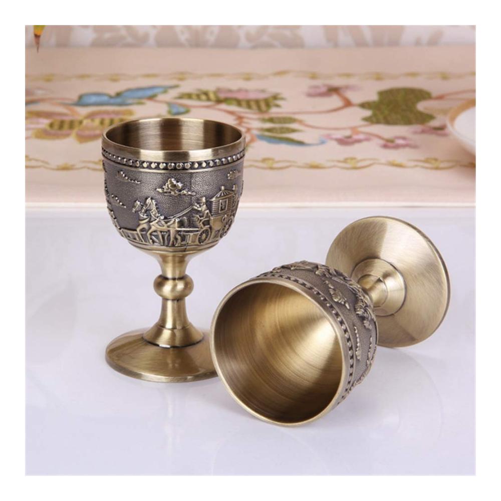 Luxuriöse Rotweingläser aus Zinn – Elegante Kelche für exquisiten Genuss - Hochwertige Weinbecher im russischen Stil - 2er Pack für stilvolle Abende zu Hause
