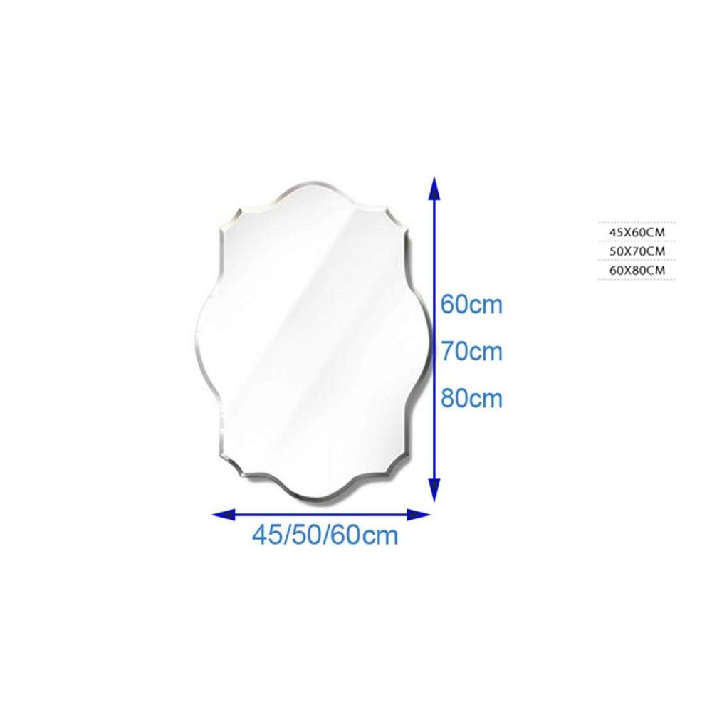 Schicker Wandspiegel für Wohnzimmer & Schlafzimmer – Polygon-Schminkspiegel mit horizontaler & vertikaler Aufhängung – Moderne Wanddekoration aus 5mm Silberspiegel – Maße 450x600mm