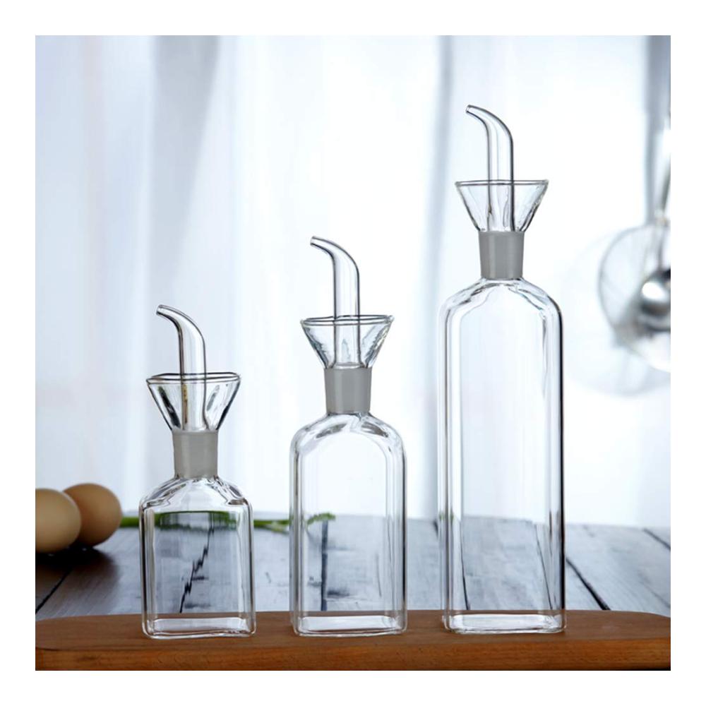 Entdecken Sie die Eleganz Premium Glasflaschen Set - Praktischer Ölspender & Essigdosierer für Küche und Grill - 500ml - Kochen mit Stil - Hochwertige Flaschen für Olivenöl Essig und mehr