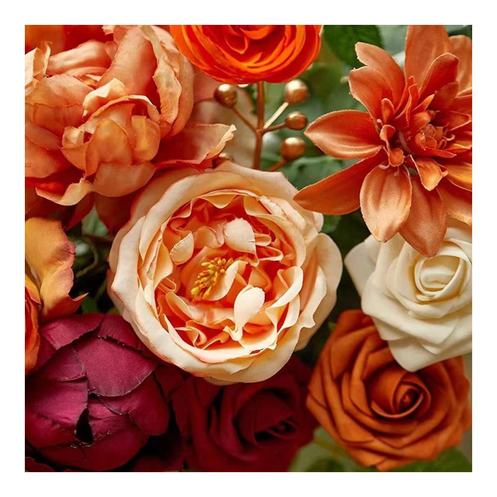 Entzückende Hochzeitsdekoration Empfang Bogen Blumen & Vorhang Set für stilvolle West-Hochzeiten - 2 Sätze Blumen 1 Transparenter Vorhang