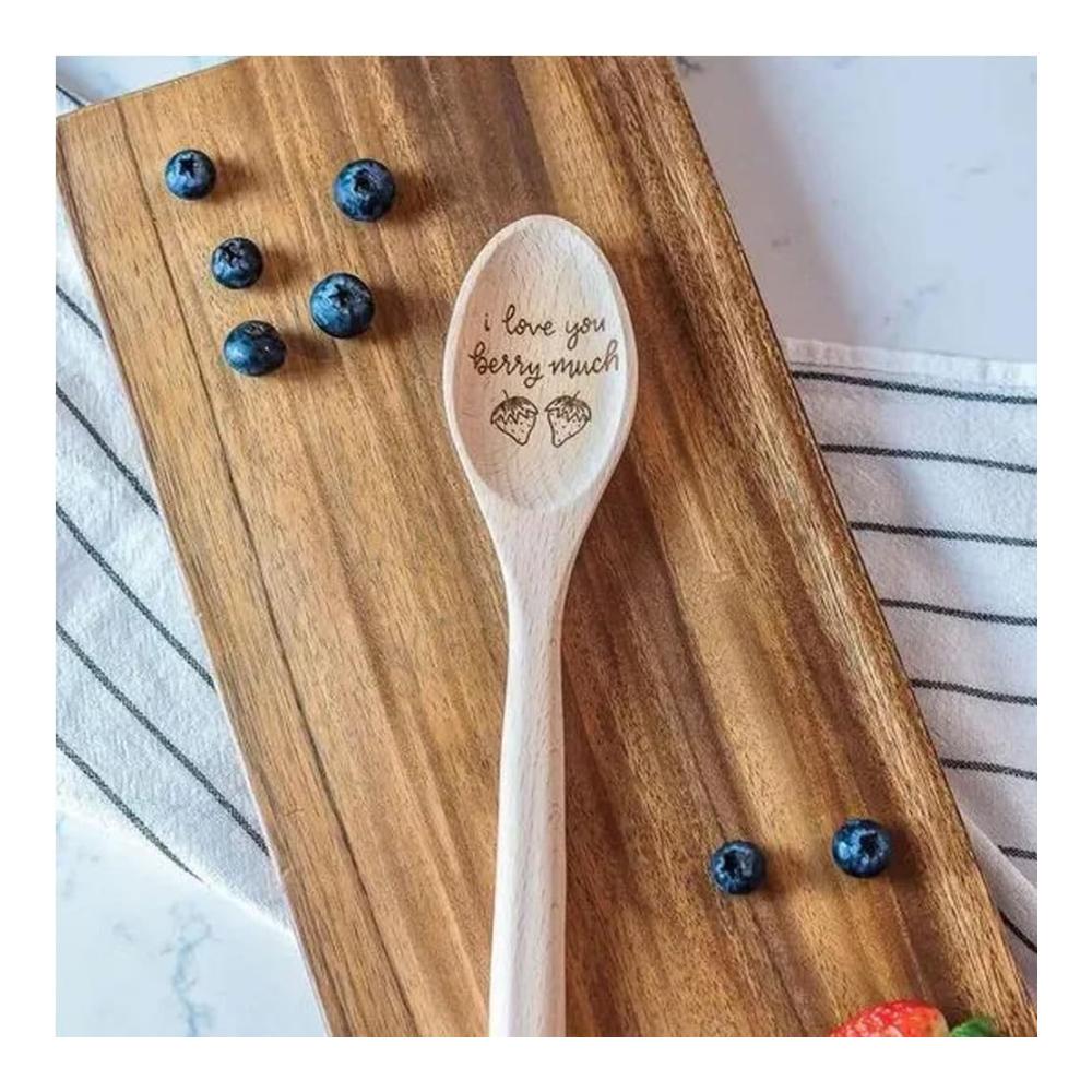 Lustiger Kochlöffel mit kreativen Gravuren – Einzigartiges Küchengeschenk für Feinschmecker! Holzlöffel mit Pizza-Wortspielen