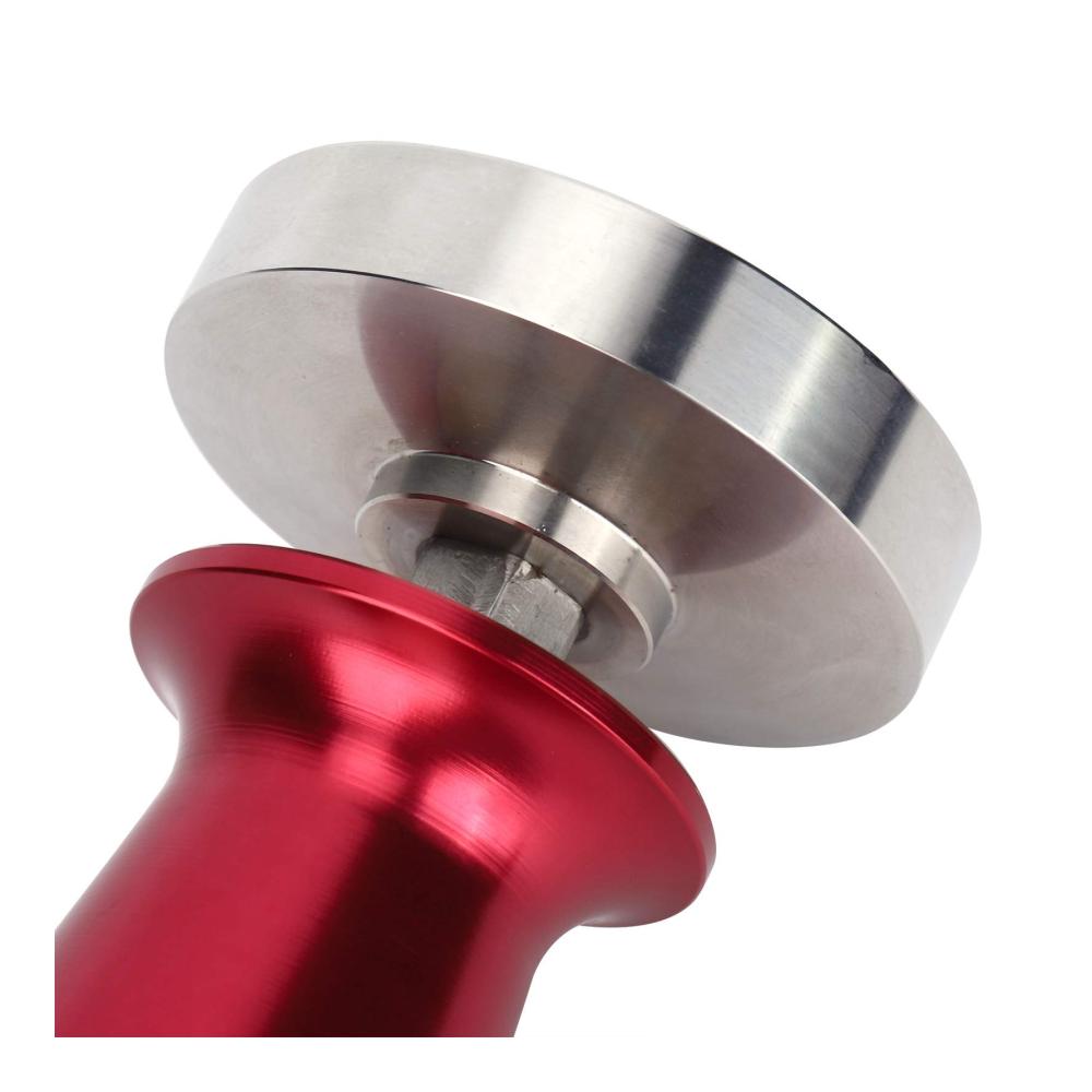 Hochwertiger 575 mm Edelstahl Kaffeestampfer | Flachdruck Presshammer für perfekten Espresso | Robustes Kaffeezubehör in Rot | Barista-Tool für besten Kaffeegenuss