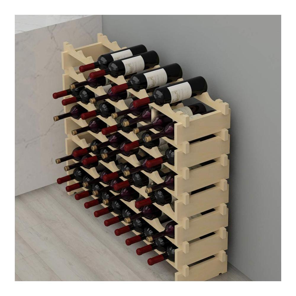 Entdecken Sie Eleganz Weinregal aus Holz für 60 Flaschen - Stilvolles Flaschenregal mit 6 Ebenen - Praktischer Weinhalter für Küche Esszimmer und Bar - 110x30x80.5 cm - Organisation und Genuss vereint - BHEU-BY-WS002