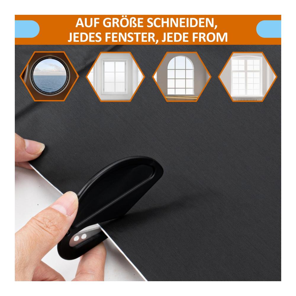 Premium Seitenzug- & Springrollos - Ultimative Verdunkelung für Fenster! Tragbare Verdunklungsfolie 100% Dachfenster Verdunkelung ohne Bohren. Ideal für Schlafzimmer und Reisen. Größe 300x