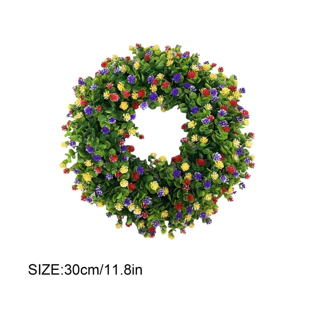 Stilvoller Türkranz - Künstliche Blumen & Dekoartikel für Frühling Sommer & das ganze Jahr - Hängender Anhänger für Zuhause Wohnzimmer Hochzeit & Geburtstag - Ästhetischer Wandkranz & Fensterdeko (30cm