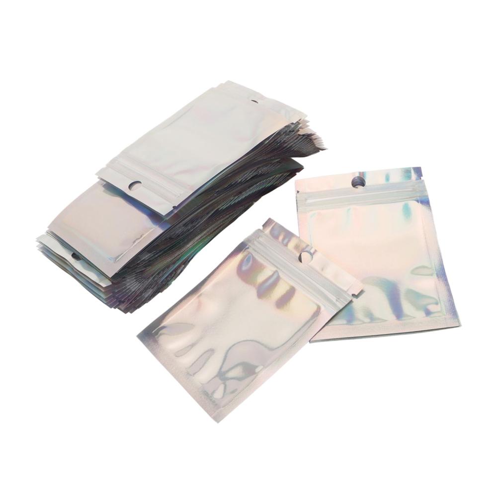 200-teiliges Vorratsdosen-Set Wiederverschließbare Holografische Verpackungsbeutel ideal für Partygeschenke & Handy Zubehör - Selbstverschließende Folienbeutel mit Druckverschluss