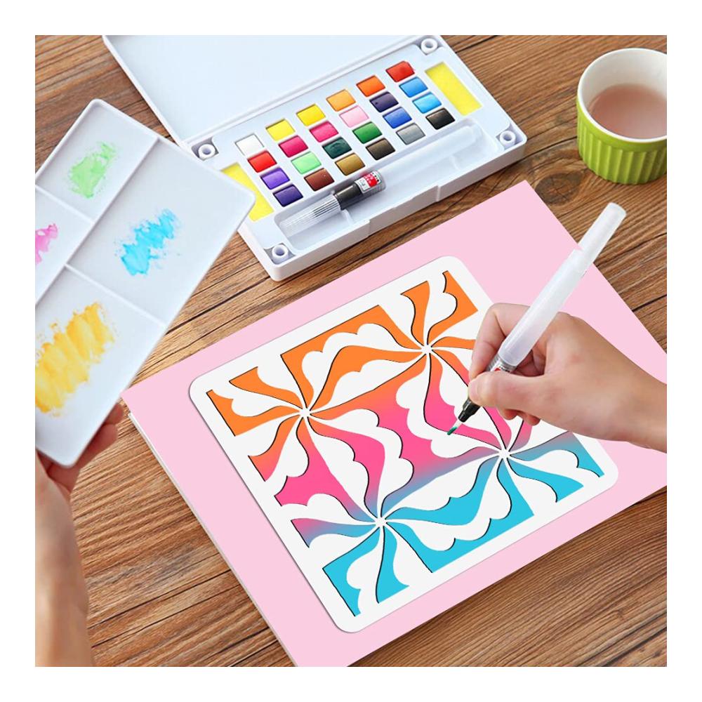 Holen Sie sich kreative Inspiration! OOTSR 16er Pack Wiederverwendbare Kunststoff-Schablonen - Perfekt für DIY-Projekte Zeichnen Malen Scrapbooking & mehr