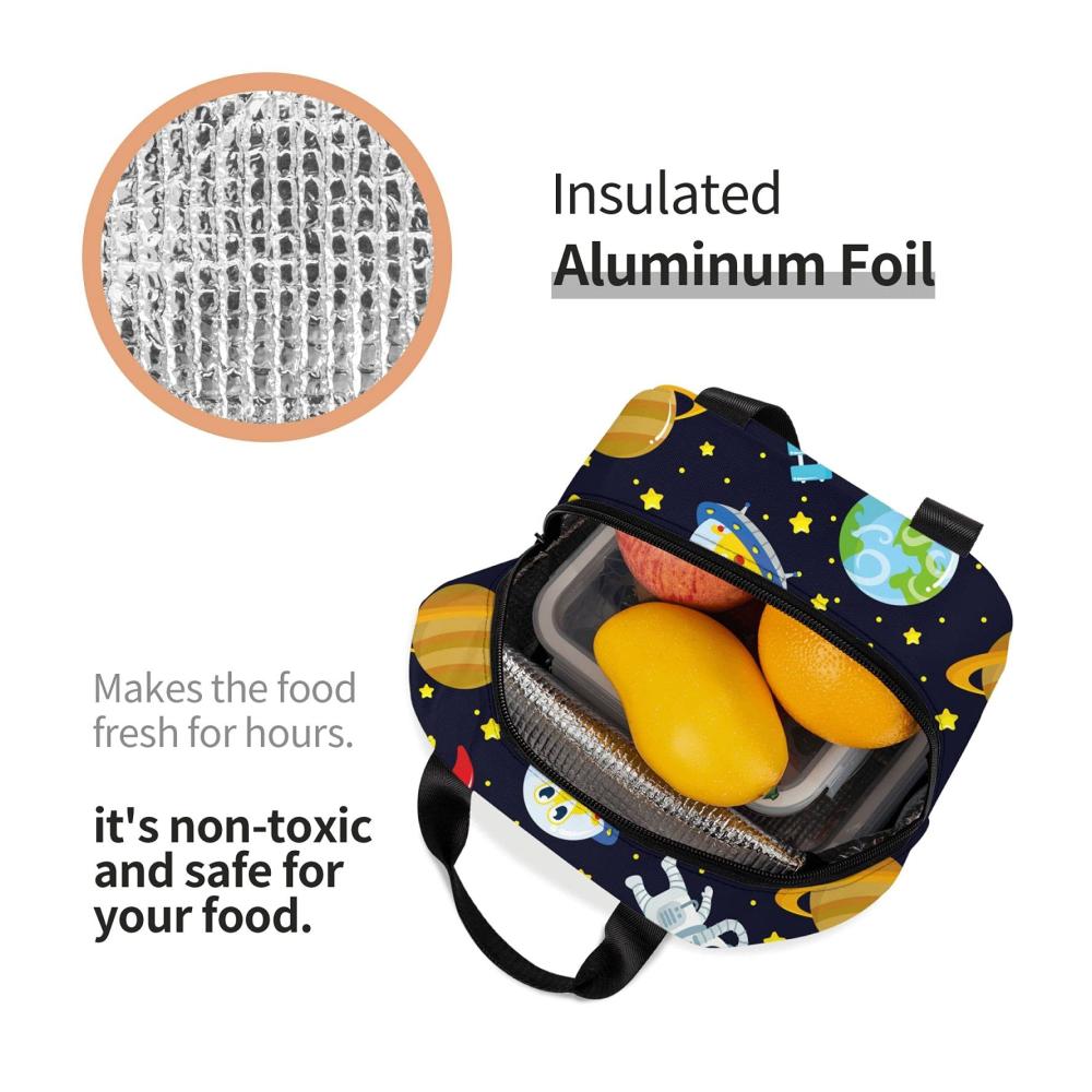 Entdecke die Welten des Mittagessens mit unserer Planet Galaxy Astronaut Isolierten Lunchtasche! Auslaufsicher und stylisch für Erwachsene & Kinder. Perfekte Lunchbox für Männer und Frauen bei Arbeit oder auf Reisen. Dein Begleiter für köstliche Pausen