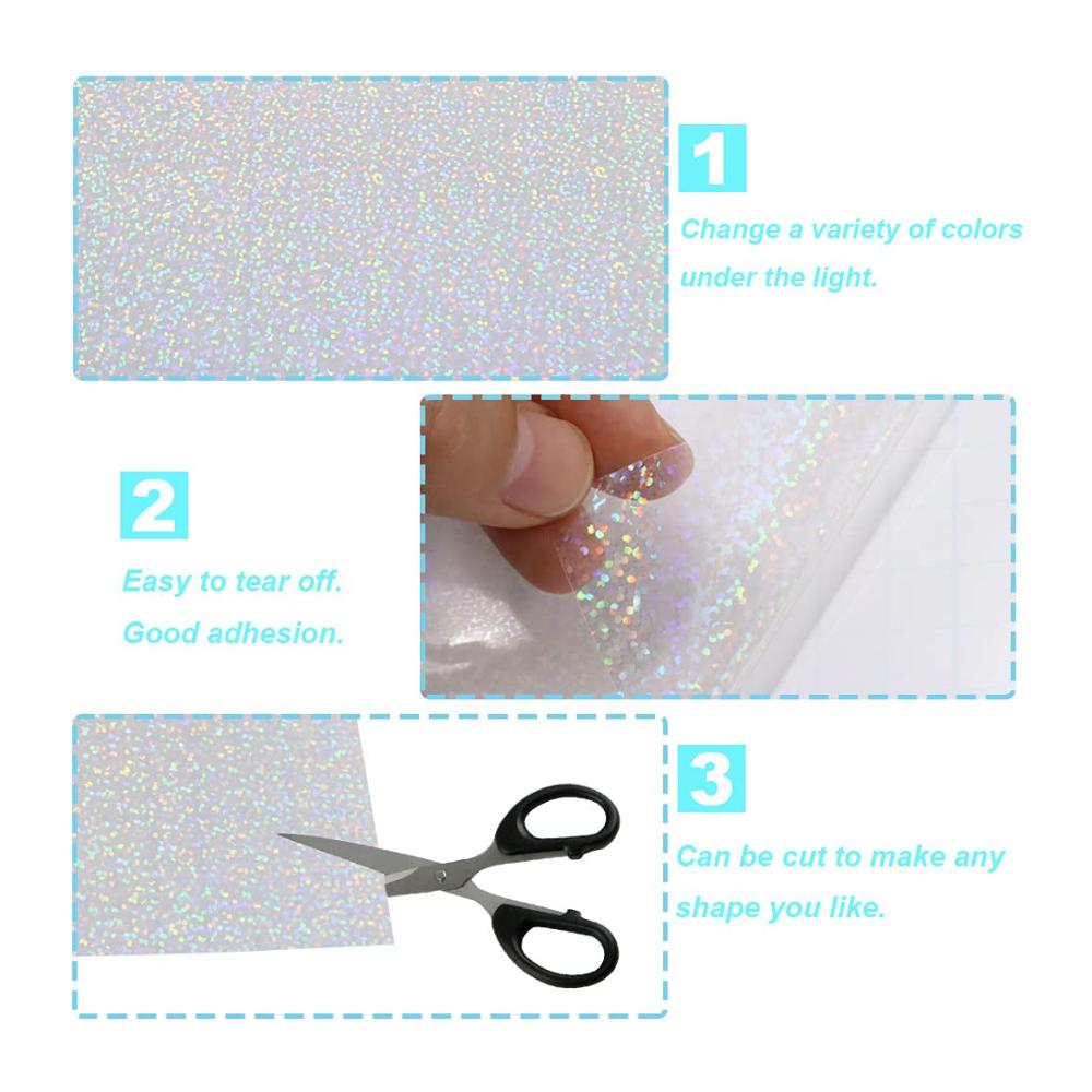 Verleihen Sie Ihren Bastelarbeiten Glanz mit Haohais 25 Blatt holografischer Vinyl-Aufkleberbögen – Selbstklebende holografische Bastelfolie für Silhouetten. Kreative Vielfalt mit mehrfarbiger holografischer Laser-Vinylfolie. Entdecken Sie die Magie der Folien