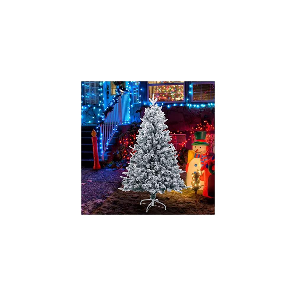 Authentischer künstlicher Weihnachtsbaum Schneebeflockt 21 m mit Metallständer für Zuhause Büro und Party - Vollständiger Baum für festliche Freude - Ein nützliches und glückliches Geschenk