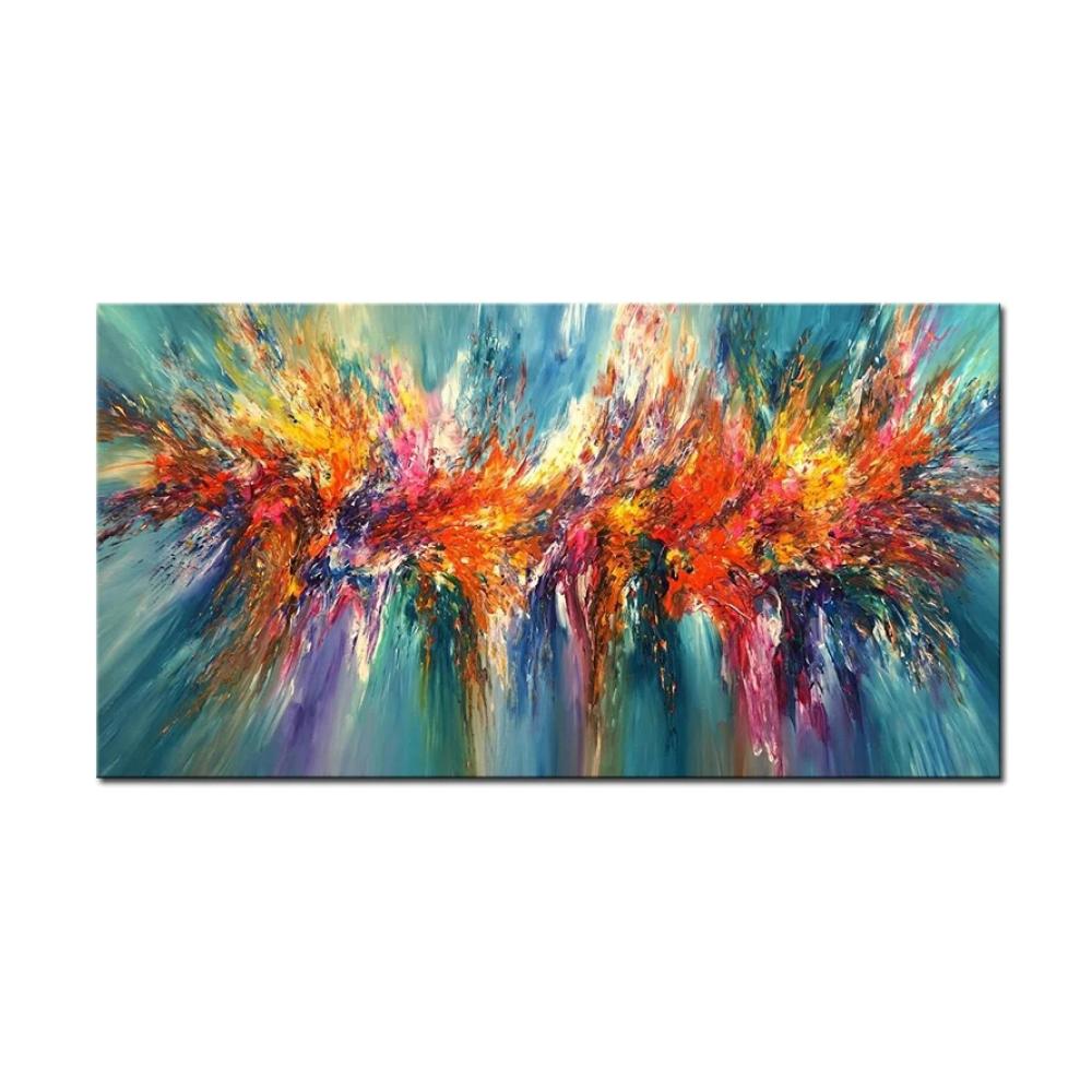 Entdecken Sie mit Leinwanddrucken kreative Lackierungen Farbenfrohe Muster abstrakte Bilder für Wohnzimmerdekoration 80x160cm rahmenlos - Ideale Wandkunst für Ihr Zuhause