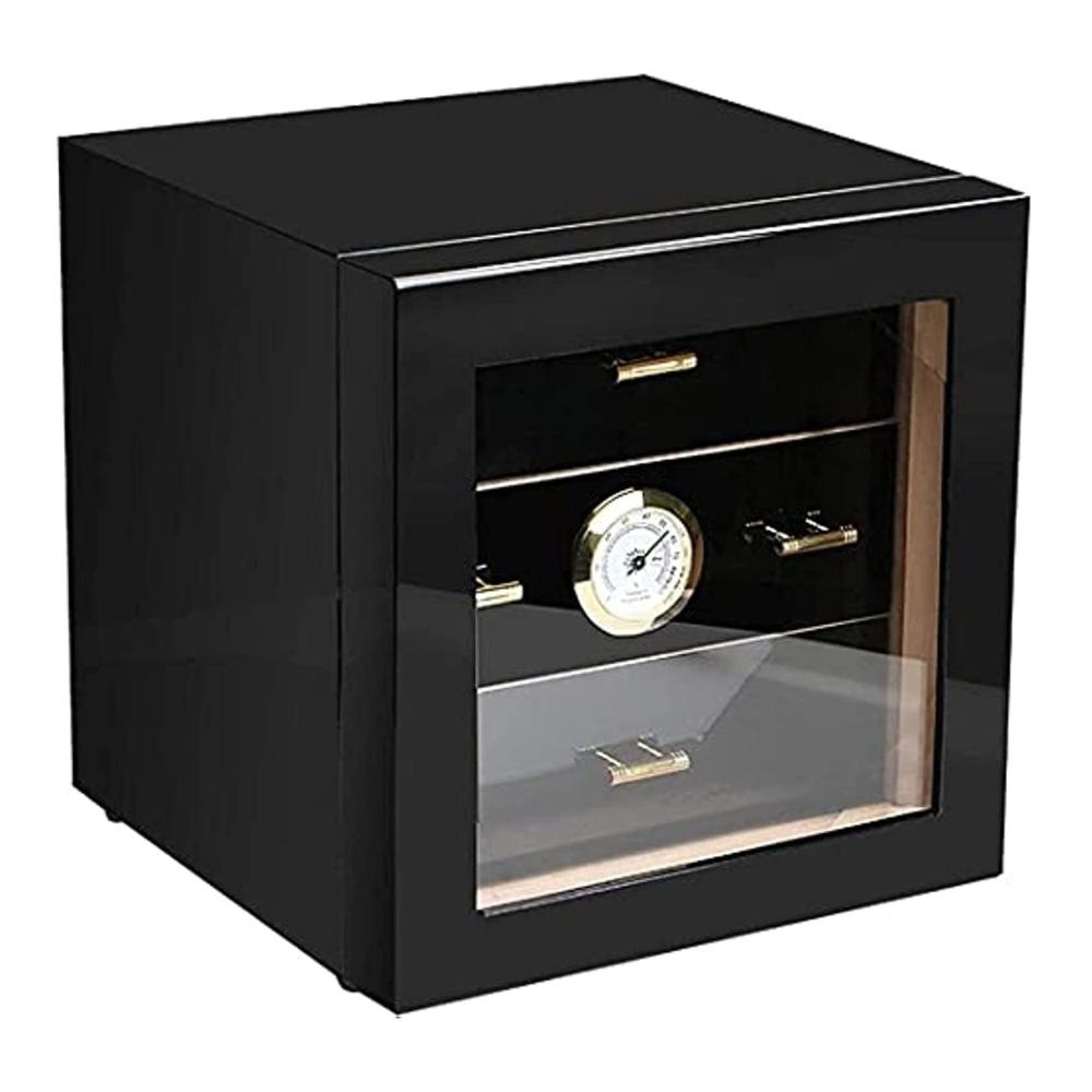 Premium Zigarren-Humidor-Schrank Spanisches Zedernholz 3 große Schubladen für 50 Zigarren mit Hygrometer und Luftbefeuchter - Luxuriöse Aufbewahrung für Ihren Genuss