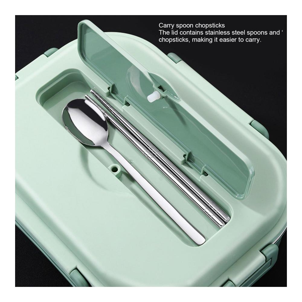 Entdecken Sie die Innovation Premium Edelstahl Bento Boxen Set mit Auslaufschutz | Inklusive Löffel und Essstäbchen | Tragbare Lunchbox für Schüler und Erwachsene | 4-Gitter Design mit Tropfsuppenschüssel für ultimative Mahlzeitenvielfalt