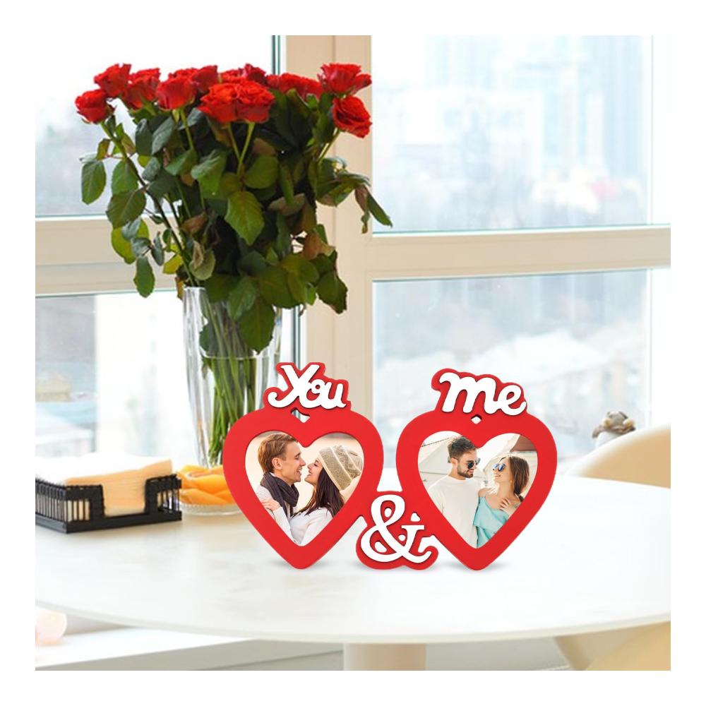 Eleganter Bilderrahmen aus Holz für romantische Erinnerungen | Perfektes Valentinstagsgeschenk | Minimalistischer Herz-Fotorahmen für Eingangshalle Nachttisch und Arbeitszimmer | Fotografie-Re